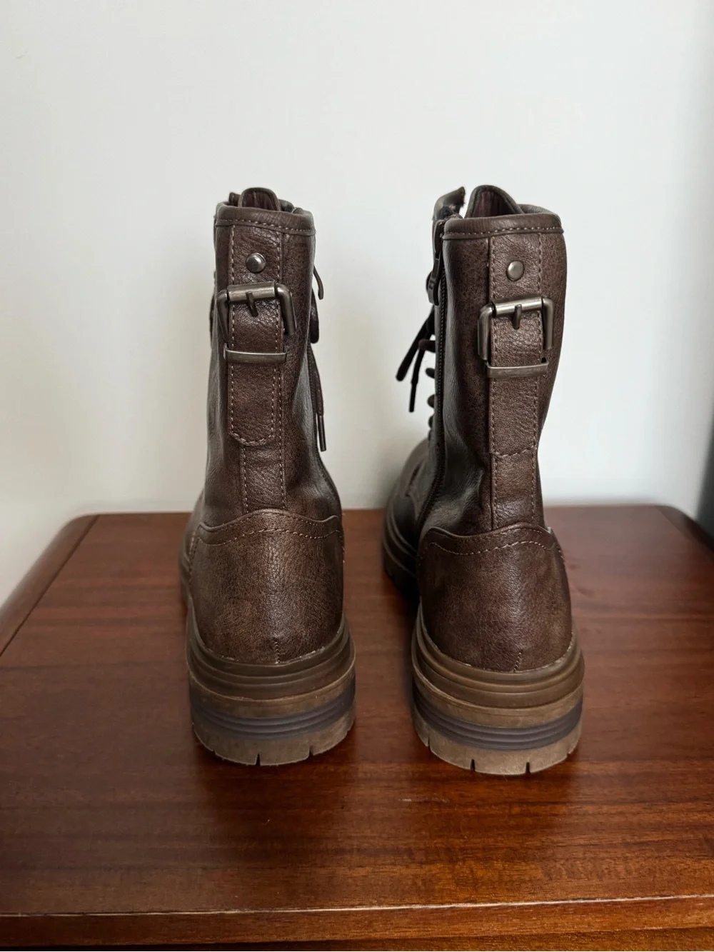 Men's Brown Lace-Up Combat Boots